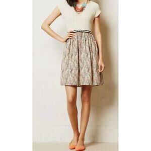 Weston Fit & Flare Arcata Dress | XS Anthropologie, Neutral Motif, Pockets $139